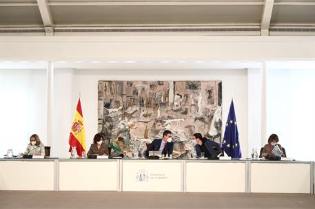 23/03/2021. Reunión del Consejo de Ministros. El presidente del Gobierno, Pedro Sánchez, la vicepresidenta primera y ministra de la Presiden...