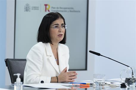 23/12/2021. Rueda de prensa posterior al Consejo de Ministros: Isabel Rodríguez y Carolina Darias. La ministra de Sanidad, Carolina Darias, ...