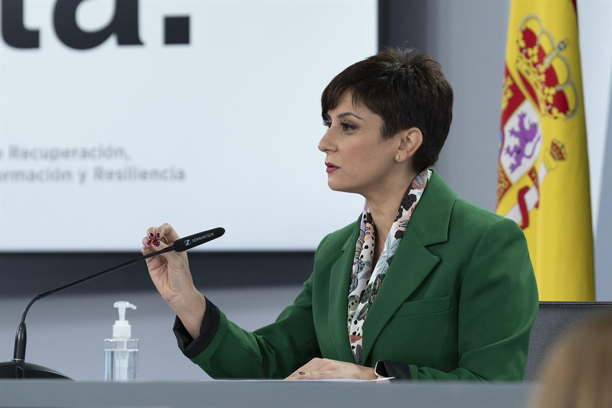 23/12/2021. Rueda de prensa posterior al Consejo de Ministros: Isabel Rodríguez y Carolina Darias. La ministra de Política Territorial y por...