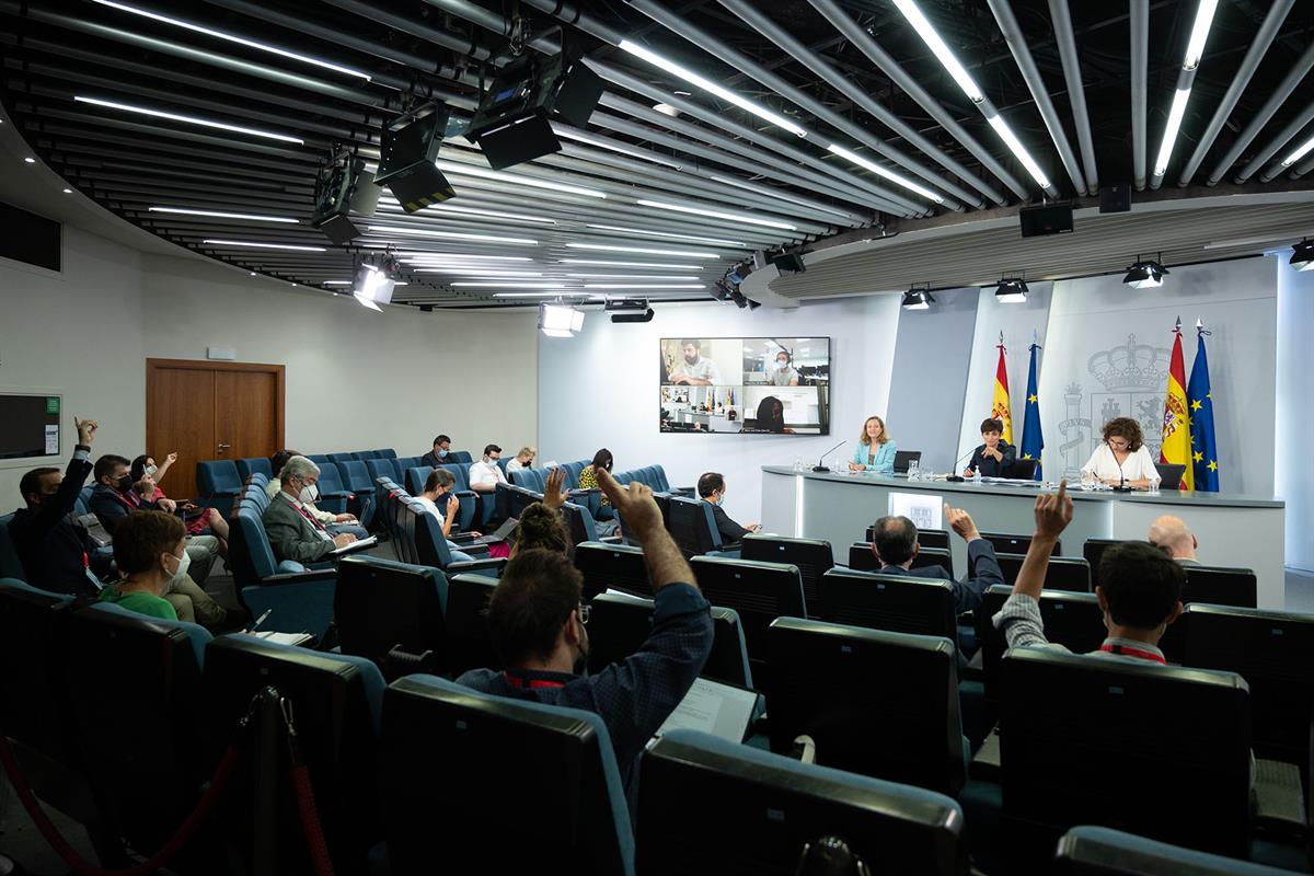 27/07/2021. Rueda de prensa posterior al Consejo de Ministros. La ministra de Política Territorial y portavoz del Gobierno, Isabel Rodríguez...