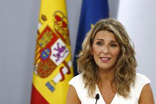 Yolanda Díaz durante la rueda de prensa posterior al Consejo de Ministros