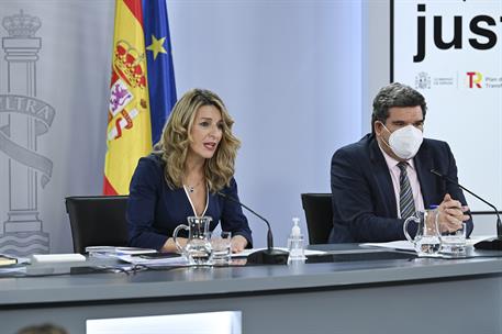 28/12/2021. Consejo de Ministros: Planas, Rodríguez, Díaz y Escrivá. La vicepresidenta segunda del Gobierno y ministra de Trabajo y Economía...