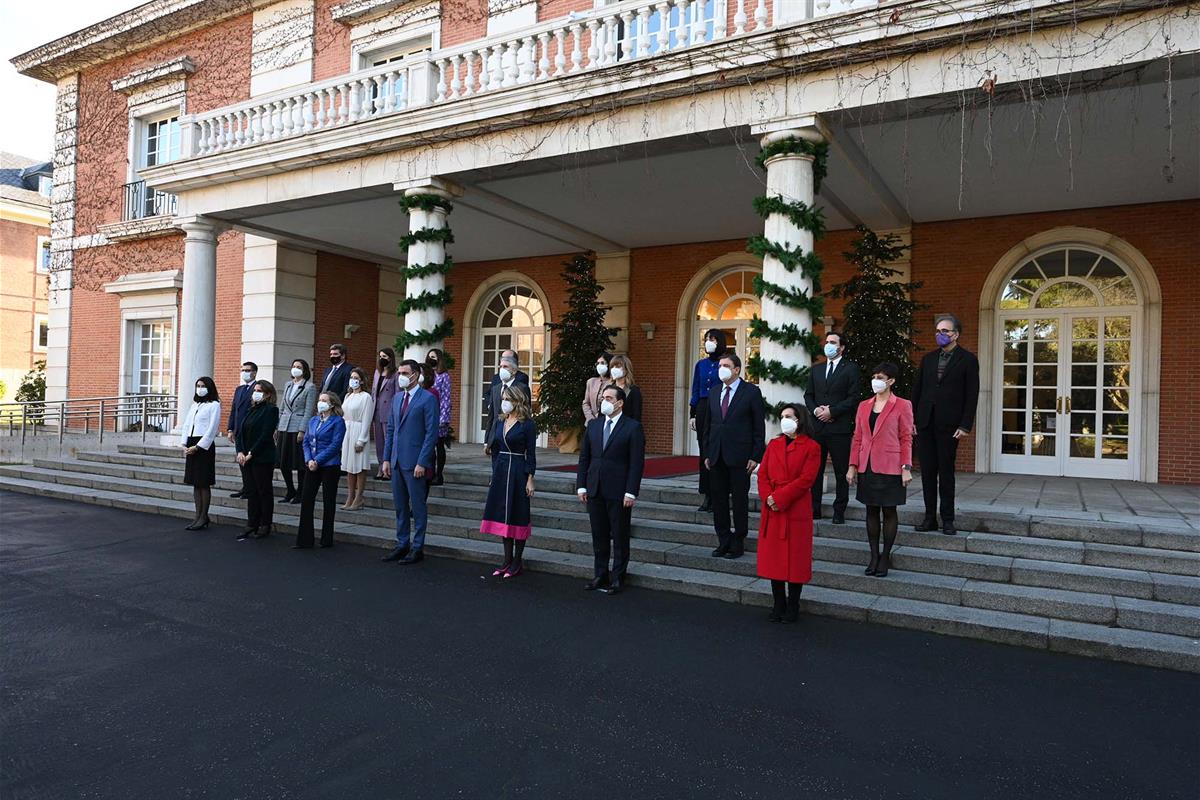 28/12/2021. Composición actual del Consejo de Ministros. El presidente del Gobierno, Pedro Sánchez, y el resto de miembros del Ejecutivo, tr...