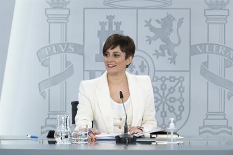 5/04/2022. Rueda de prensa posterior al Consejo de Ministros: Isabel Rodríguez, Nadia Calviño y José Manuel Albares. La ministra de Política...