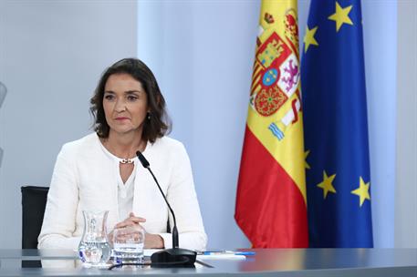 5/12/2022. Rueda de prensa tras el Consejo de Ministros: Isabel Rodríguez, Pilar Alegría y Reyes Maroto