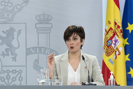 8/02/2022. Rueda de prensa posterior al Consejo de Ministros: Rodríguez y Planas. La ministra de Política Territorial y portavoz del Gobiern...