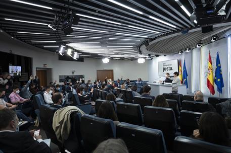 8/02/2022. Rueda de prensa posterior al Consejo de Ministros: Rodríguez y Planas. La ministra de Política Territorial y portavoz del Gobiern...