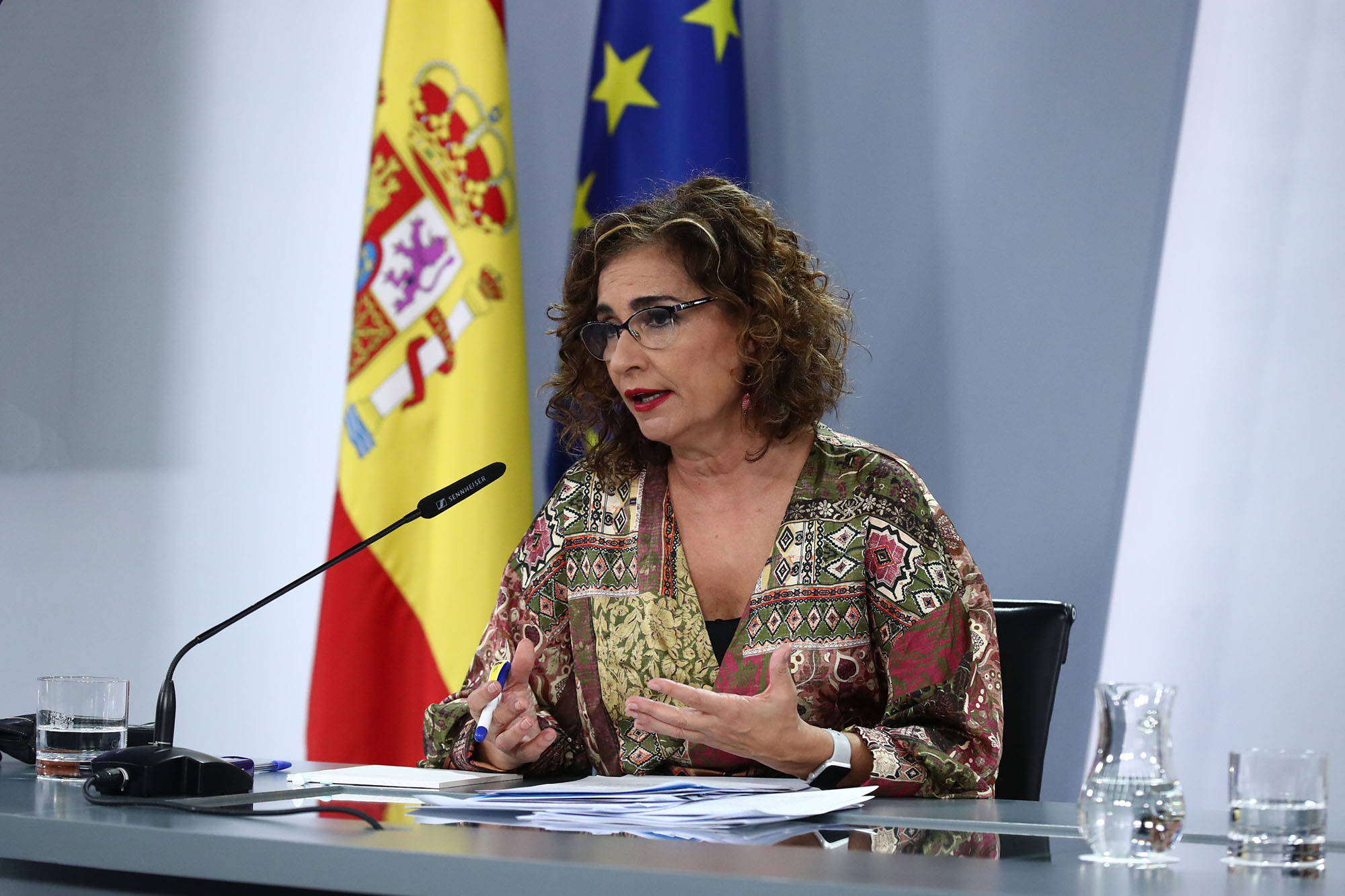 La ministra de Hacienda y Función Pública, María Jesús Montero, durante la rueda de prensa