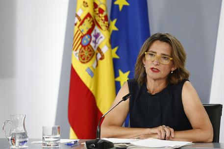 11/07/2022. Rueda de prensa tras el Consejo de Ministros: Ribera, Rodríguez e Iceta. La vicepresidenta tercera del Gobierno y ministra para ...