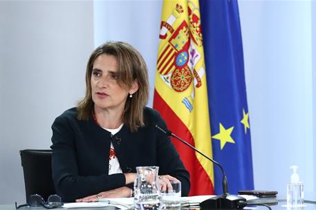 13/05/2022. Rueda de prensa posterior al Consejo de Ministros extraordinario: Isabel Rodríguez y Teresa Ribera. La vicepresidenta tercera y ...