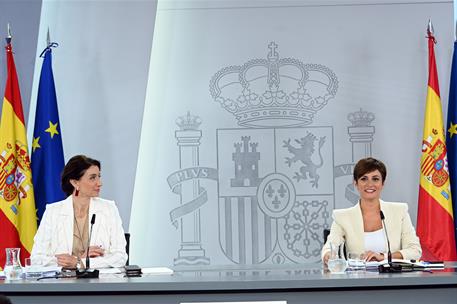 13/09/2022. Rueda de prensa tras el Consejo de Ministros: Isabel Rodríguez y Pilar Llop. La ministra de Política Territorial y portavoz del ...
