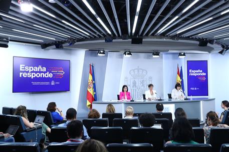 14/06/2022. Rueda de prensa tras el Consejo de Ministros: Isabel Rodríguez, Carolina Darias y Diana Morant. Isabel Rodríguez, Carolina Daria...