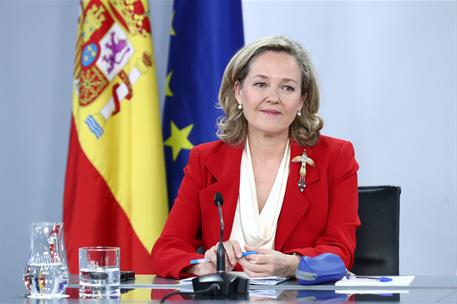 15/11/2022. Rueda de prensa tras el Consejo de Ministros: Isabel Rodríguez y Nadia Calviño. La vicepresidenta primera y ministra de Asuntos ...