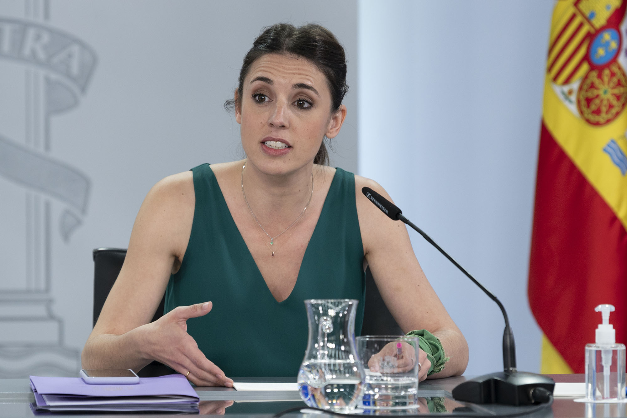 Irene Montero durante su intervención en la rueda de prensa posterior al Consejo de Ministros