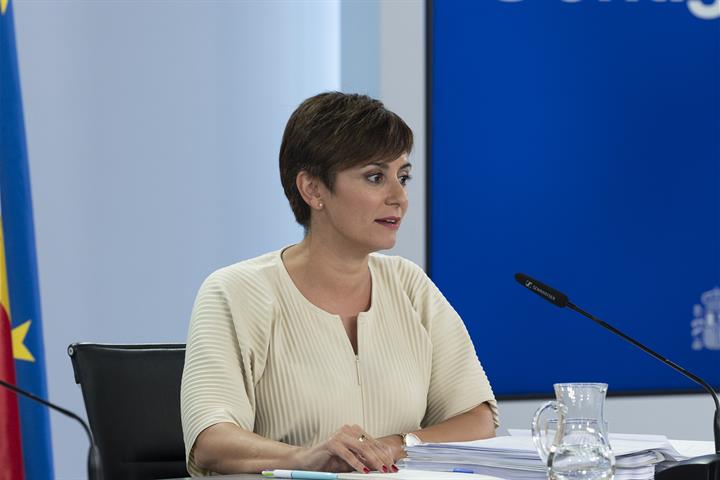 La ministra de Política Territorial y portavoz del Gobierno, Isabel Rodríguez, en la rueda de prensa posterior al Consejo