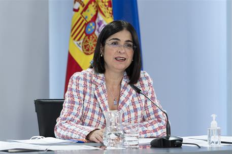 19/04/2022. Rueda de prensa posterior al Consejo de Ministros: Isabel Rodríguez y Carolina Darias. La ministra de Sanidad, Carolina Darias, ...