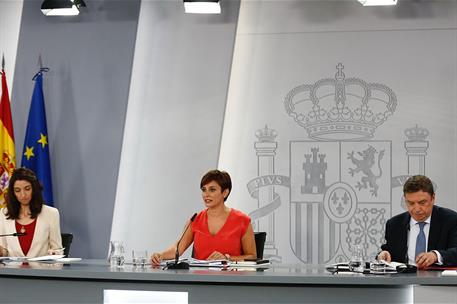 19/07/2022. Rueda de prensa tras el Consejo de Ministros: Isabel Rodríguez, Pilar Llop y Luis Planas. La ministra de Política Territorial y ...