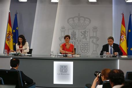 19/07/2022. Rueda de prensa tras el Consejo de Ministros: Isabel Rodríguez, Pilar Llop y Luis Planas. La ministra de Política Territorial y ...