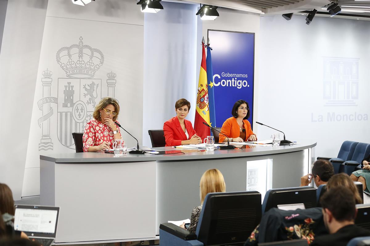 20/09/2022. Rueda de prensa tras el Consejo de Ministros: Ribera, Rodríguez y Darias