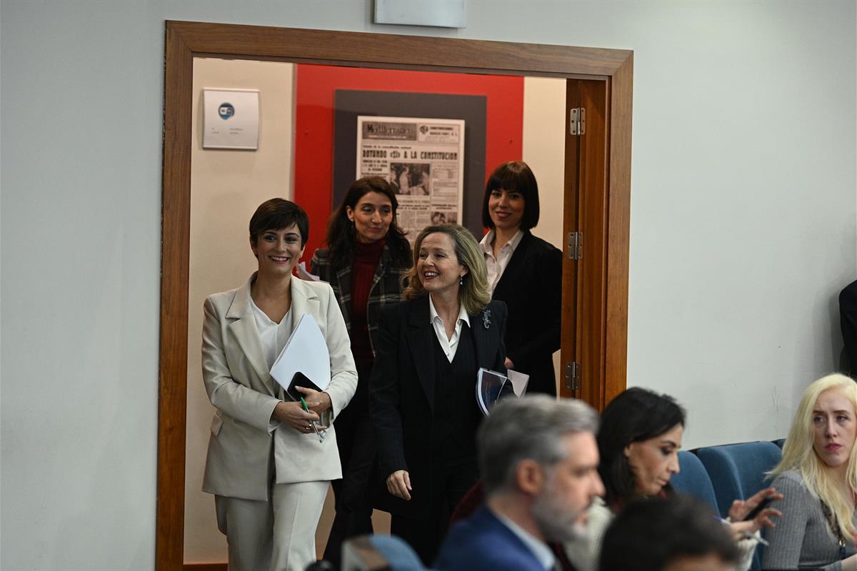 20/12/2022. Rueda de prensa tras el Consejo de Ministros: Rodríguez, Calviño, Llop y Morant. La portavoz del Gobierno, Isabel Rodríguez, la ...