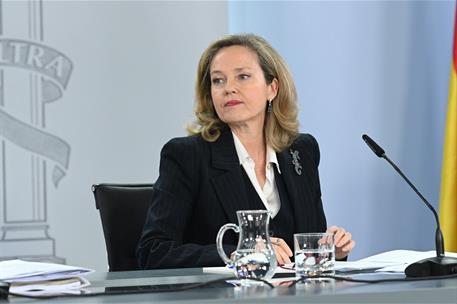 20/12/2022. Rueda de prensa tras el Consejo de Ministros: Rodríguez, Calviño, Llop y Morant. La vicepresidenta primera del Gobierno, Nadia C...