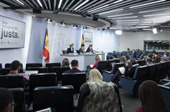 22/02/2022. Rueda de prensa tras el Consejo de Ministros: Rodríguez, Díaz y Escrivá