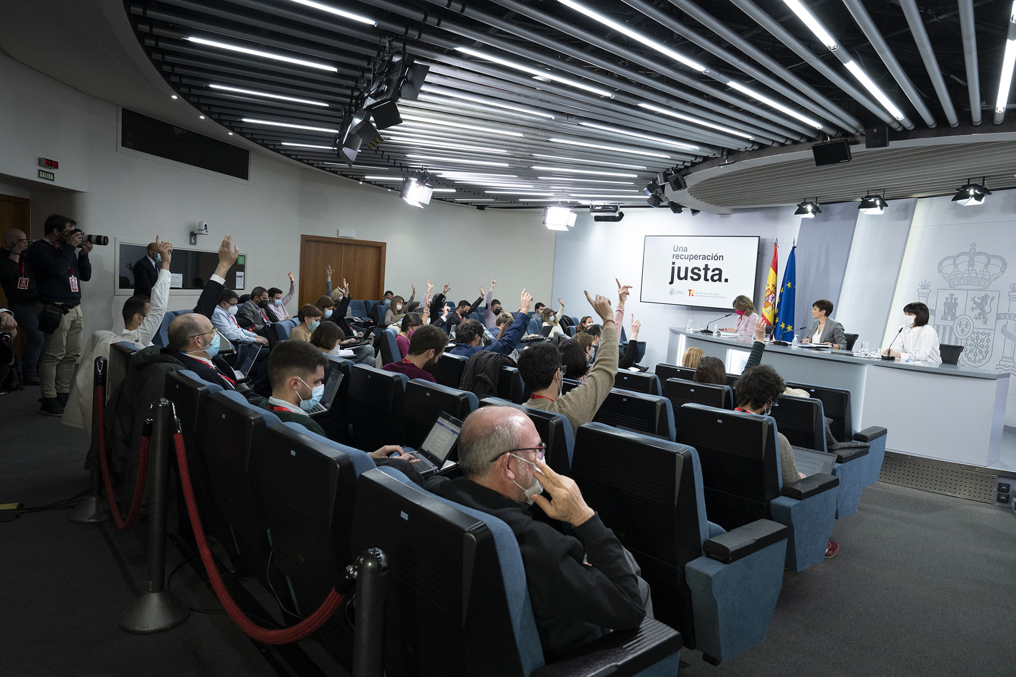 22/03/2022. Rueda de prensa posterior al Consejo de Ministros: Isabel Rodríguez, Teresa Ribera y Diana Morant. La ministra de Política Terri...