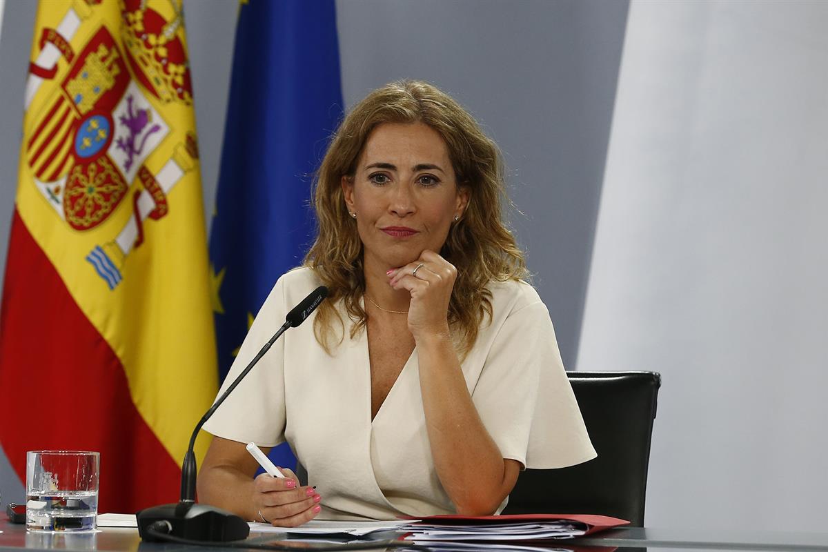 Raquel Sánchez durante su intervención en la rueda de prensa posterior al Consejo de Ministros