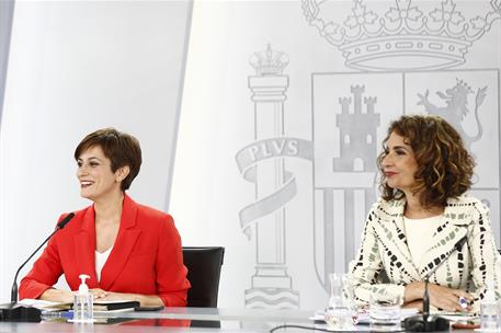 24/05/2022. Rueda de prensa tras el Consejo de Ministros: Isabel Rodríguez, Nadia Calviño y María Jesús Montero. La ministra de Política Ter...