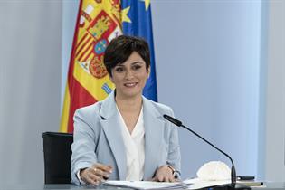 La ministra y portavoz del Gobierno, Isabel Rodríguez, durante su intervención