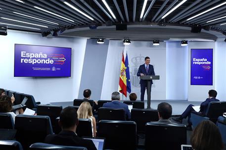 25/06/2022. Rueda de prensa tras el Consejo de Ministros extraordinario: Pedro Sánchez. El presidente del Gobierno comparece ante los medios...