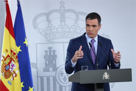 25/06/2022. Rueda de prensa tras el Consejo de Ministros extraordinario: Pedro Sánchez. El presidente del Gobierno comparece ante los medios...