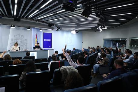 25/10/2022. Rueda de prensa tras el Consejo de Ministros: Isabel Rodríguez y Raquel Sánchez. La ministra de Política Territorial y portavoz ...