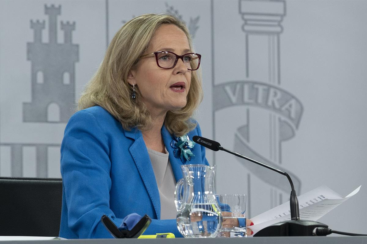 27/06/2022. Rueda de prensa tras el Consejo de Ministros: Rodríguez, Calviño e Irene Montero. La vicepresidenta primera del Gobierno y minis...