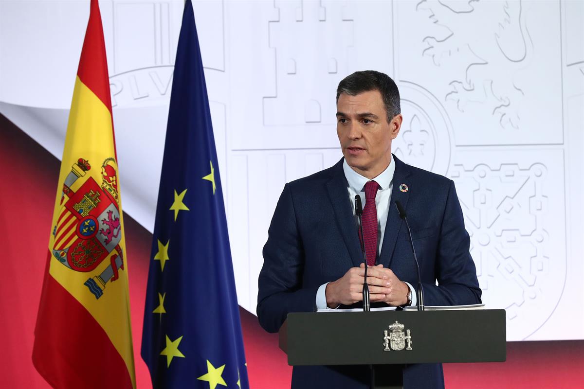 27/12/2022. Rueda de prensa tras el Consejo de Ministros: Pedro Sánchez. El presidente del Gobierno, Pedro Sánchez, durante su intervención ...