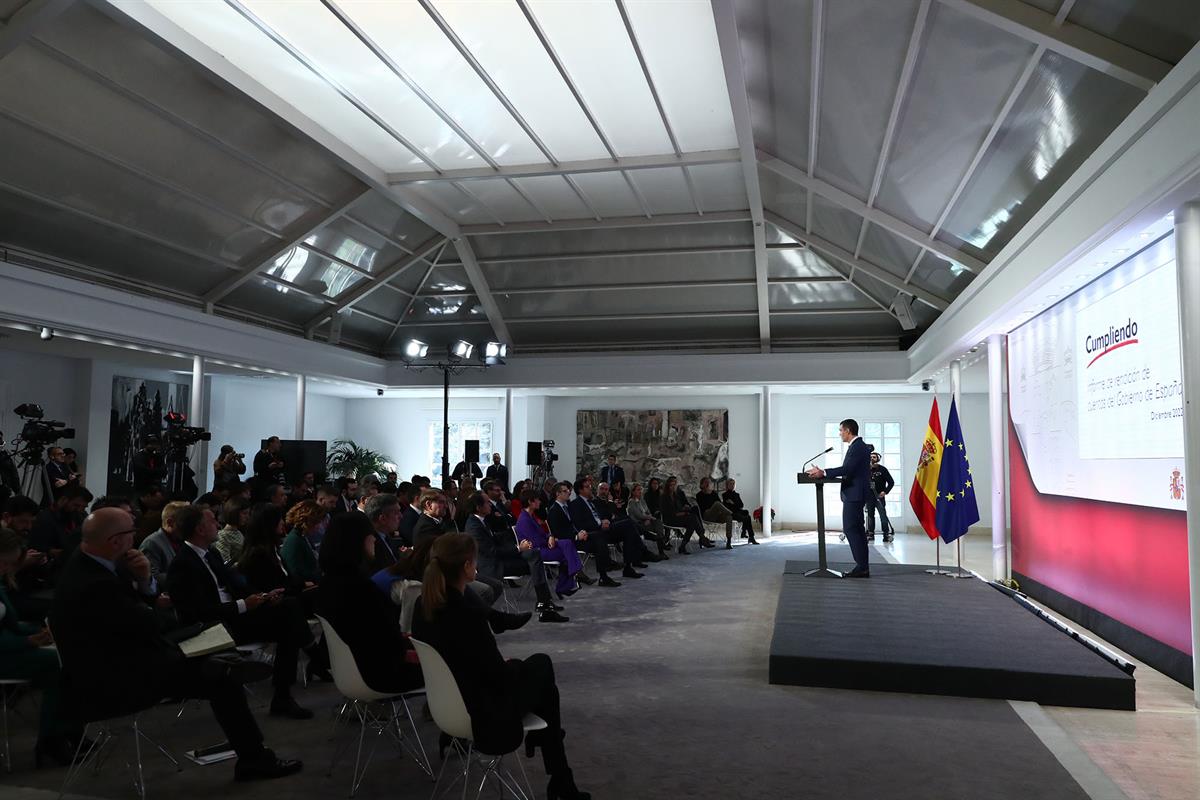 27/12/2022. Rueda de prensa tras el Consejo de Ministros: Pedro Sánchez. El presidente del Gobierno, Pedro Sánchez, durante su intervención ...