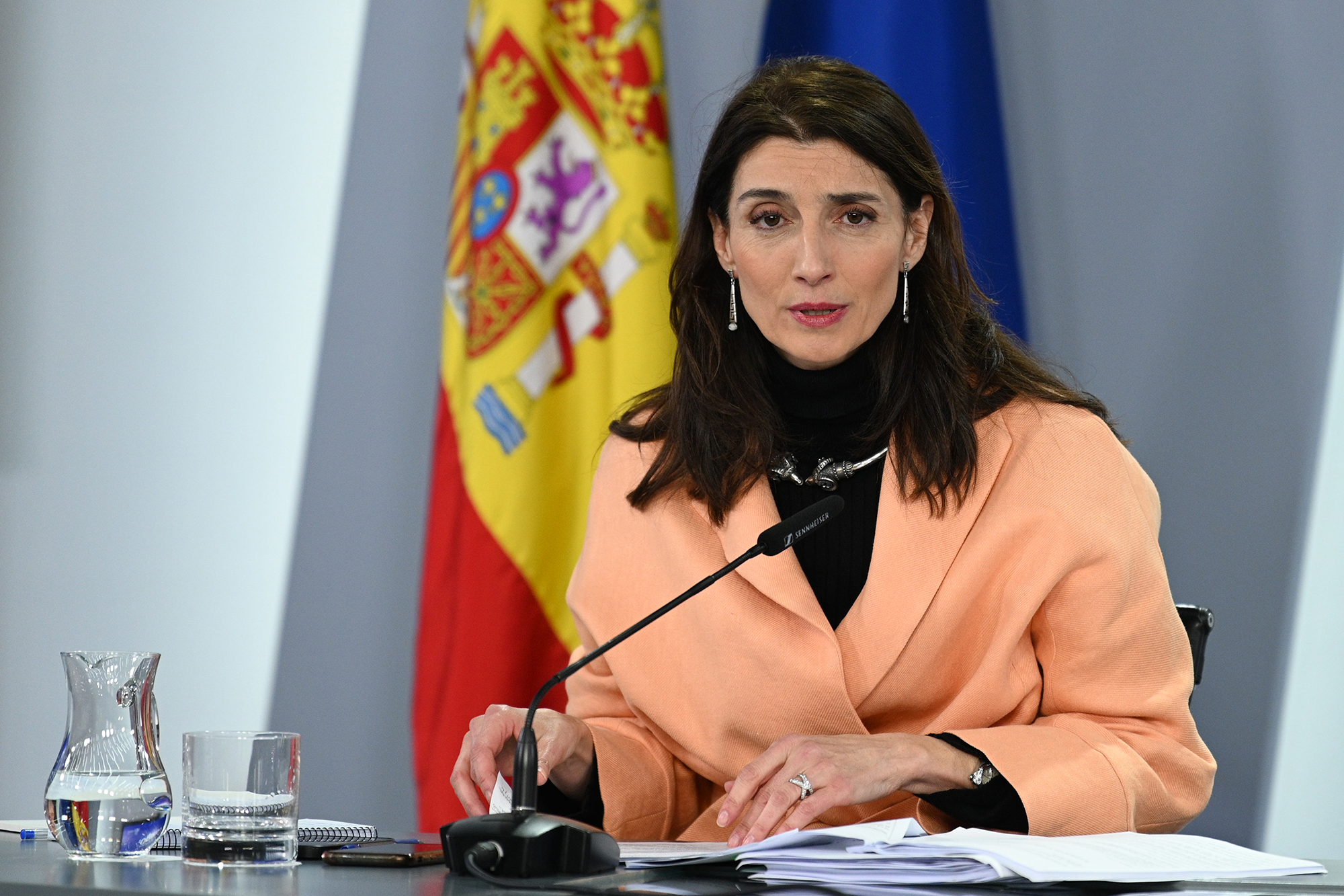La ministra de Justicia, Pilar Llop, durante su intervención