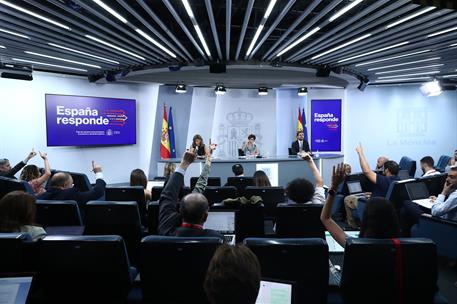 31/05/2022. Rueda de prensa tras el Consejo de Ministros: Isabel Rodríguez, Yolanda Díaz y Alberto Garzón. La ministra de Política Territori...