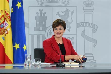 31/10/2022. Rueda de prensa tras el Consejo de Ministros: Isabel Rodríguez. La ministra de Política Territorial y portavoz del Gobierno, Isa...