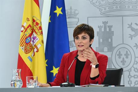 31/10/2022. Rueda de prensa tras el Consejo de Ministros: Isabel Rodríguez. La ministra de Política Territorial y portavoz del Gobierno, Isa...