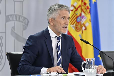 5/09/2023. Rueda de prensa tras el Consejo de Ministros: Isabel Rodríguez y Fernando Grande-Marlaska. El ministro del Interior en funciones,...