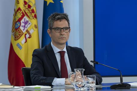 6/06/2023. Rueda de prensa tras el Consejo de Ministros: Isabel Rodríguez, Nadia Calviño y Félix Bolaños. El ministro de la Presidencia, Rel...