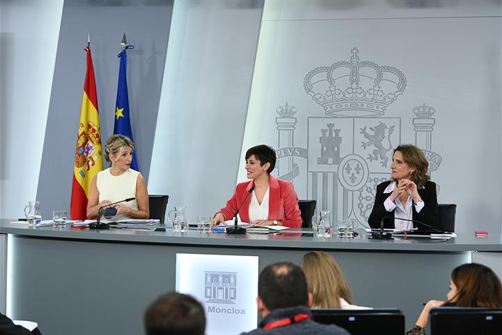 10/01/2023. Rueda de prensa tras el Consejo de Ministros: Rodríguez, Díaz y Ribera
