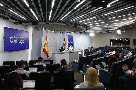 10/10/2023. Rueda de prensa tras el Consejo de Ministros: Isabel Rodríguez y Félix Bolaños. La ministra de Política Territorial y portavoz d...