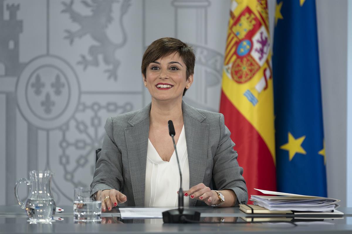 16/03/2023. Rueda de prensa tras el Consejo de Ministros extraordinario: Isabel Rodríguez y José Luis Escrivá. La ministra de Política Terri...