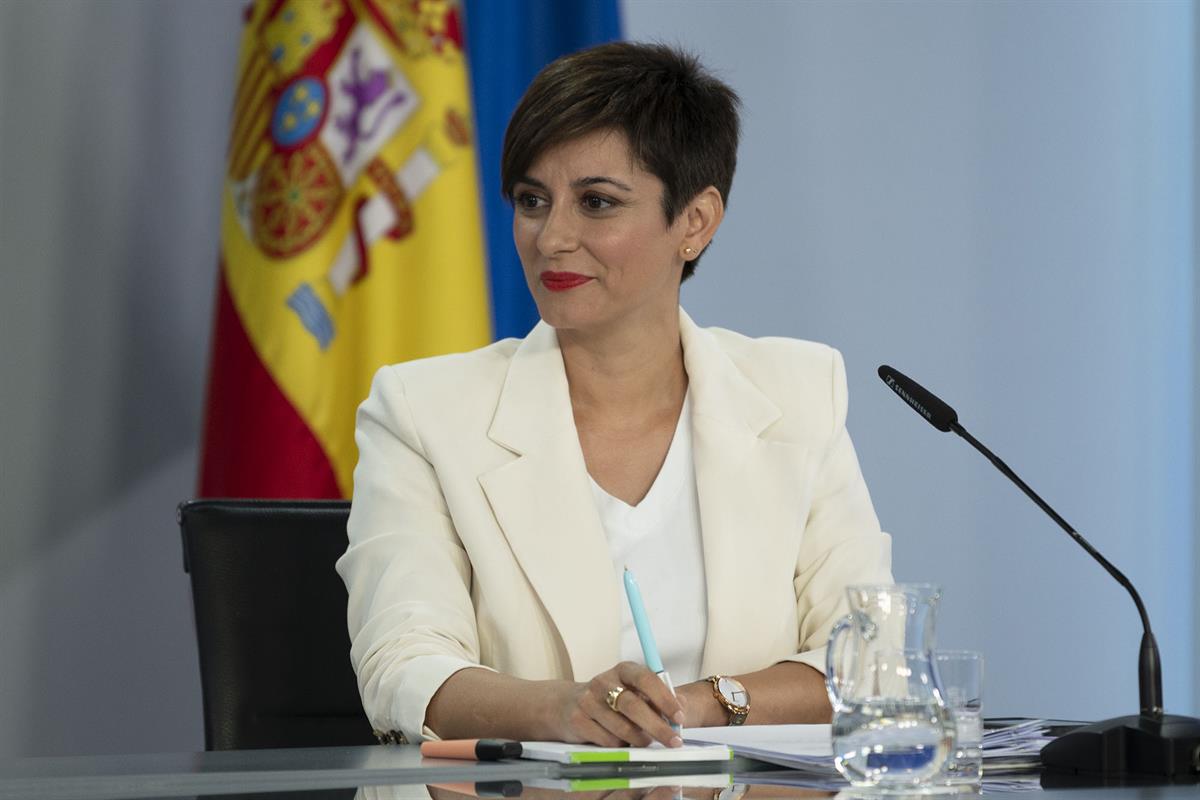 16/05/2023. Rueda de prensa tras el Consejo de Ministros: Isabel Rodríguez y José Luis Escriva. La ministra de Política Territorial y portav...