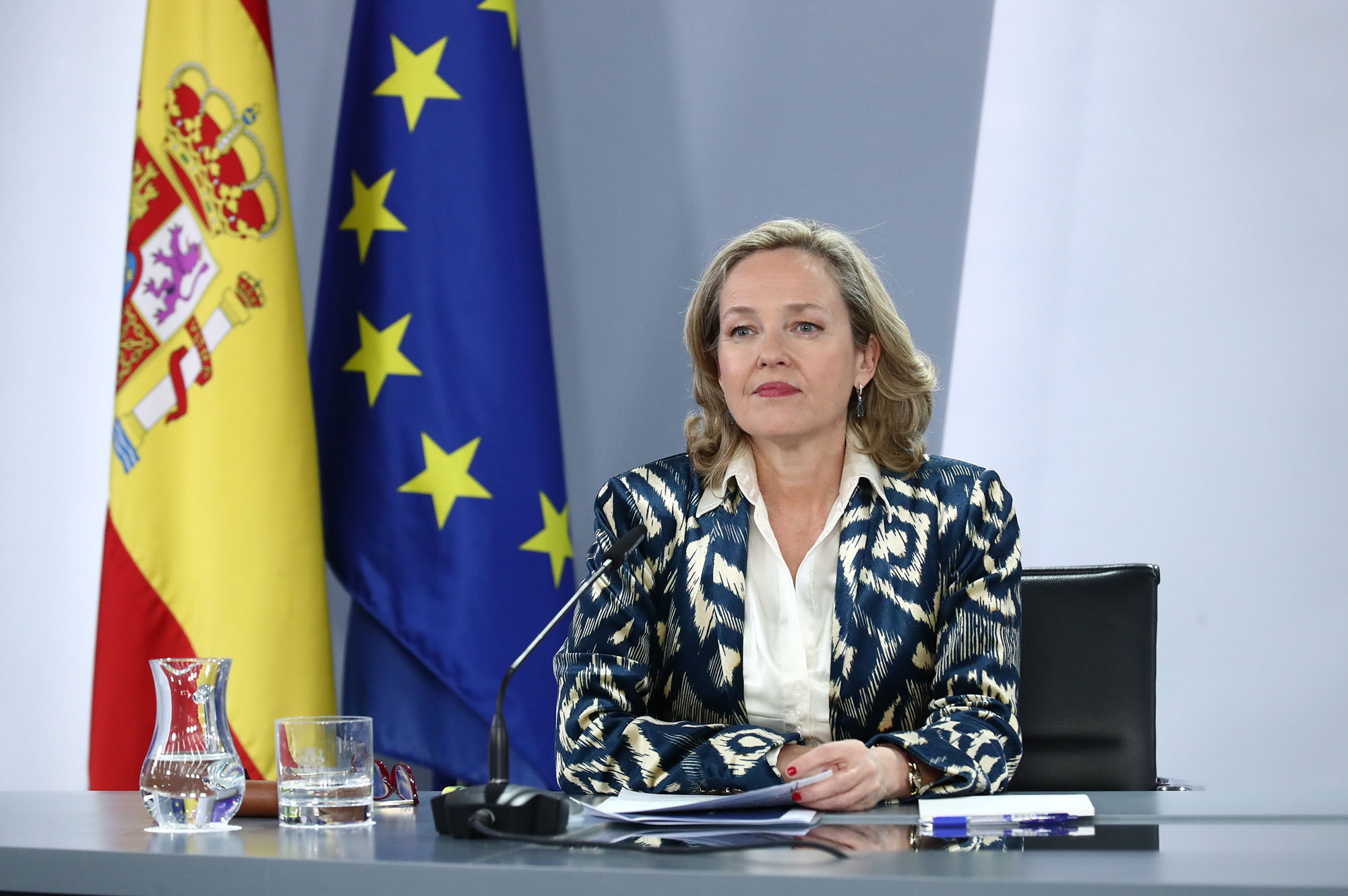 Nadia Calviño durante la rueda de prensa posterior al Consejo de Ministros