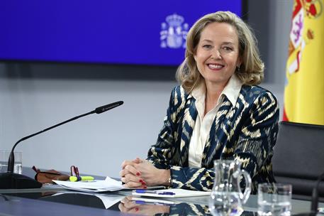 17/01/2023. Rueda de prensa tras el Consejo de Ministros: Rodríguez, Calviño y Belarra. La vicepresidenta primera y ministra de Asuntos Econ...