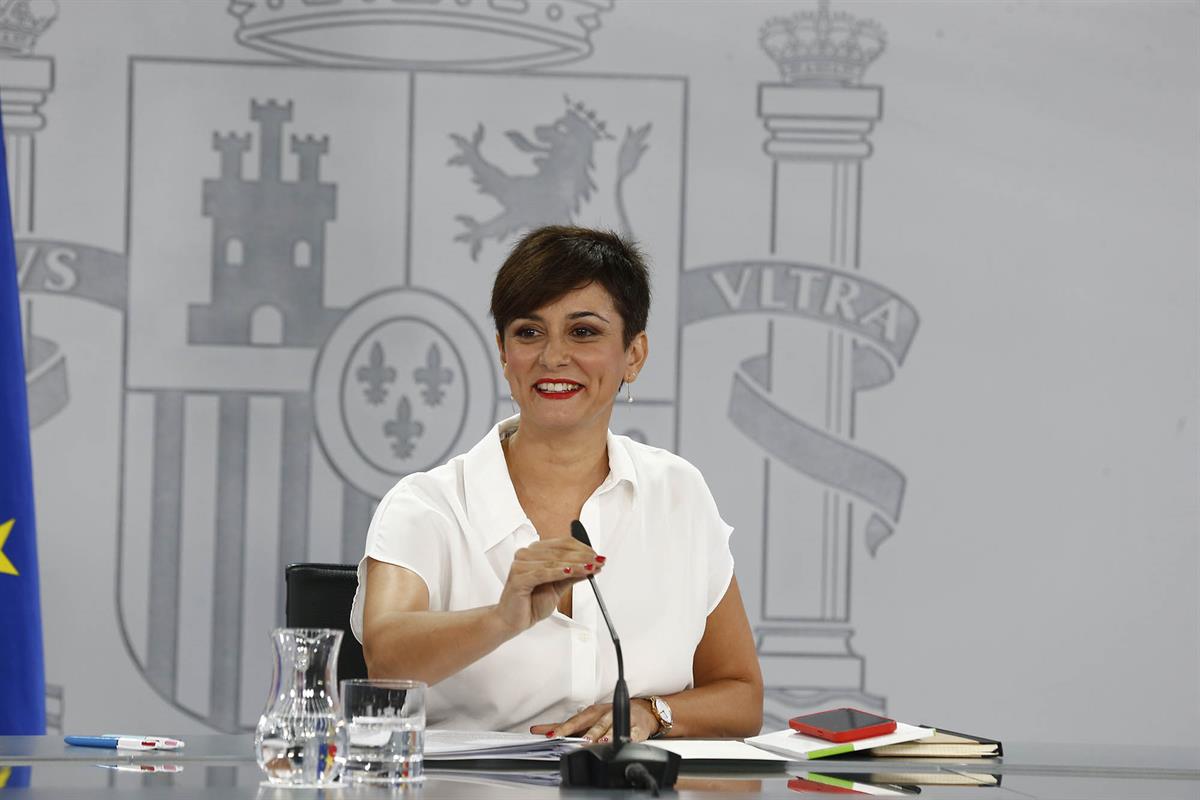 19/09/2023. Rueda de prensa tras el Consejo de Ministros. La ministra de Política Territorial y portavoz del Gobierno en funciones, Isabel R...