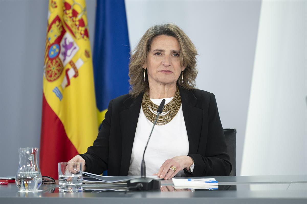 24/01/2023. Rueda de prensa tras el Consejo de Ministros: Isabel Rodríguez y Teresa Ribera. La vicepresidenta tercera y ministra para la Tra...